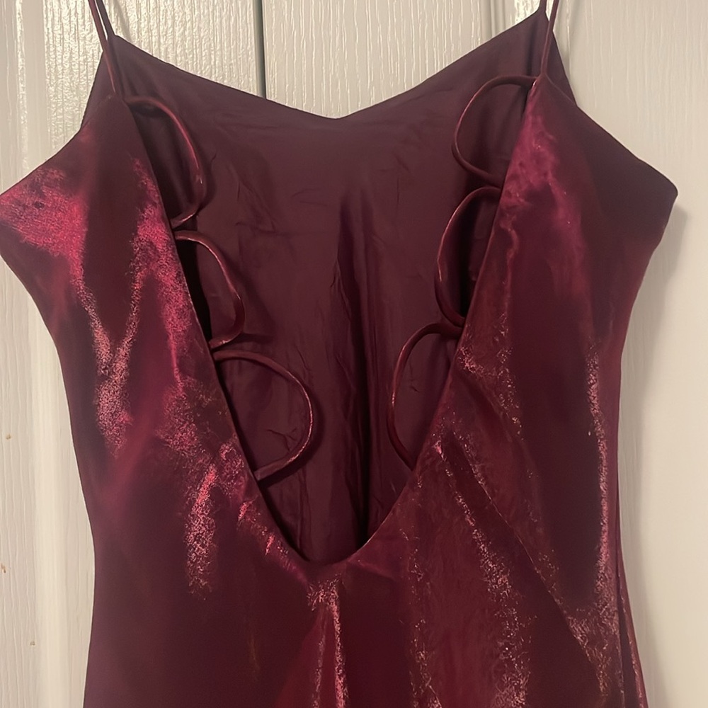 Fairweather Purple Satin Lace Up Back Slip Maxi Dress Prom Gala Wedding Small - Picture 7 of 10
